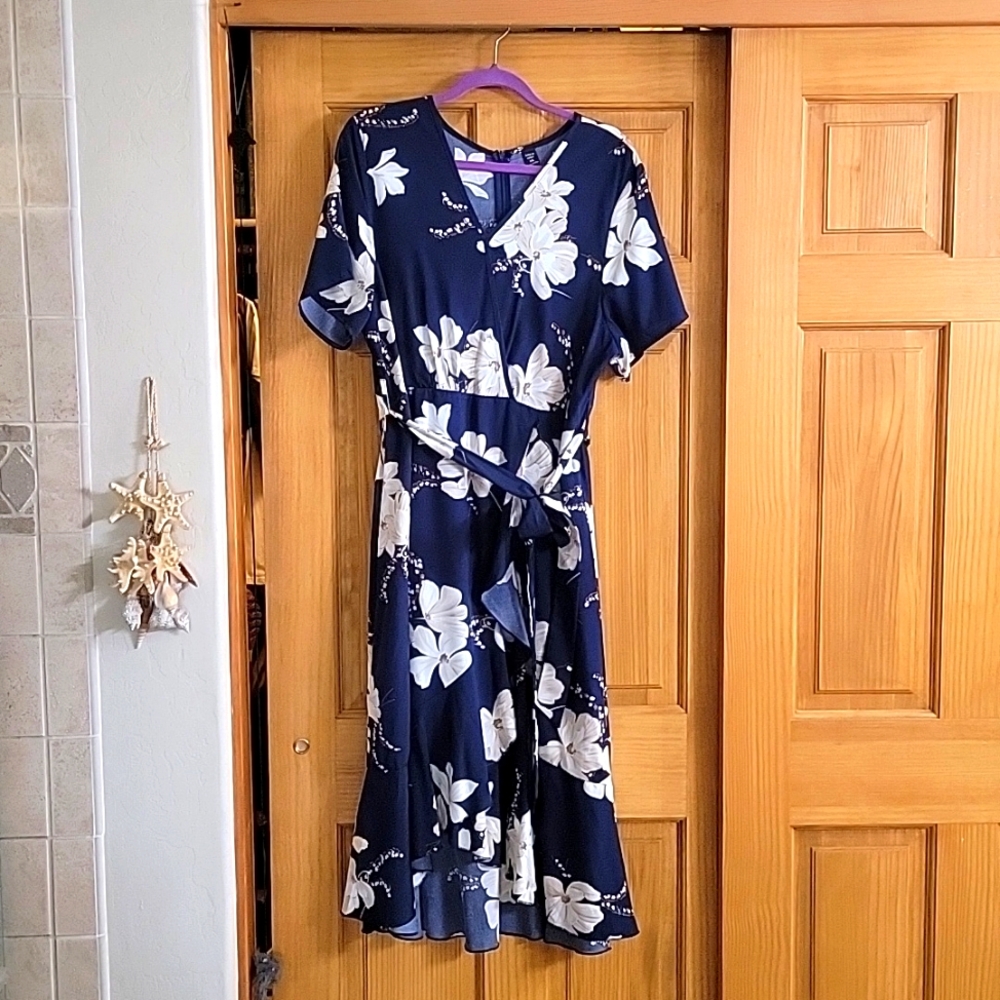Blue flowered dress